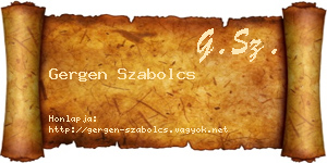 Gergen Szabolcs névjegykártya